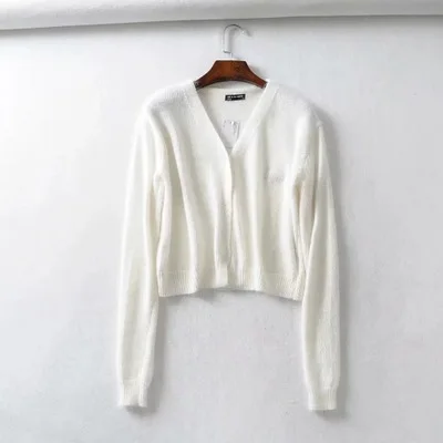 white knit sweater Мех кролика свитер зеленый orange фиолетового цвета хаки синий белый черный серый трикотажный вязаный свитер женский вязаный свитер-кардиган - Цвет: white knit sweater