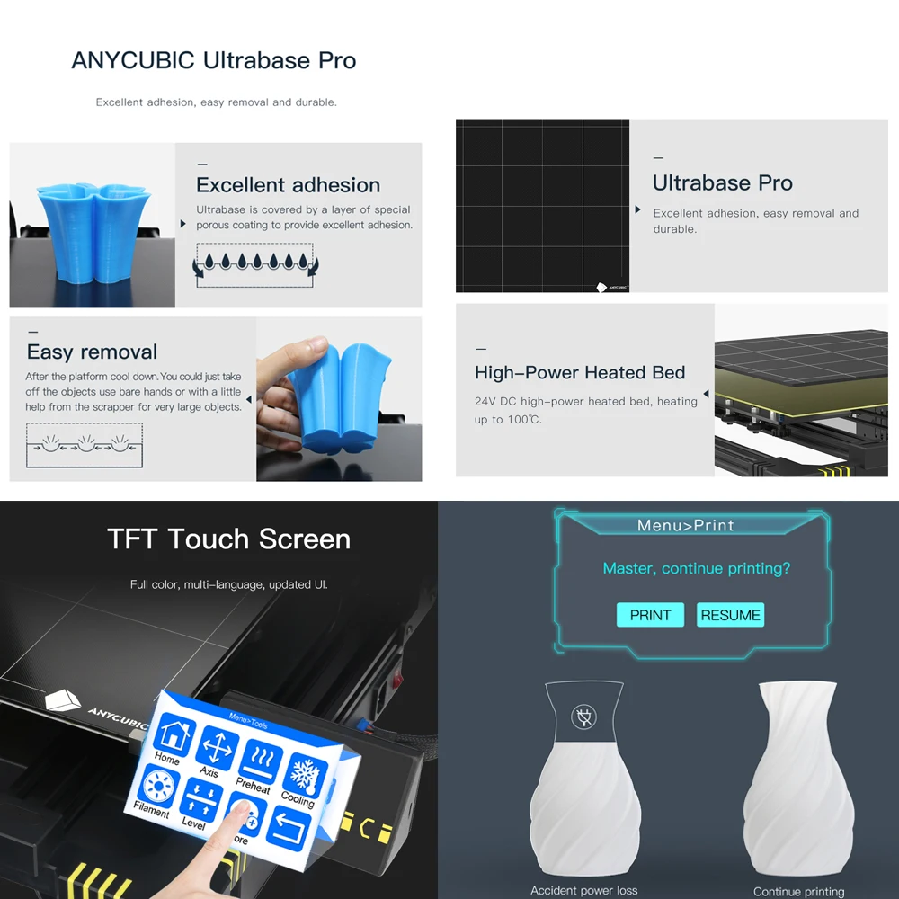 ANYCUBIC чугун 3D принтер DIY TFT автоматическое выравнивание impresora s экструдер двойная
