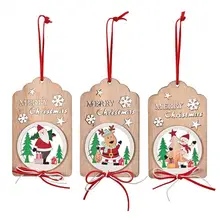 

Hot Sale Pretty Hanging Ornament Clear Printing Decorative Exquisite Christmas Hollow Wooden Pendant Decor Accessories