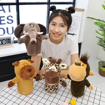 

Abdomen Language Special-purpose Animal Hand Puppet Plush Toys Lion Elephant Rag Doll Game Story Telling Cartoon Glove Doll
