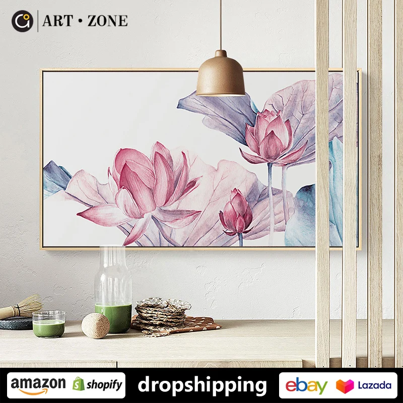 ART ZONE Modern Flower Plant Leaf Ink Painting prints Wall Art Canvas posters Artwork Living Room bedroom dens Home Decor | Дом и сад