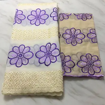 

Factory offers Swiss lace fabric high quality2019African cotton lace with scarfs fabric for Nigerian Wedding Dresses Winn598y