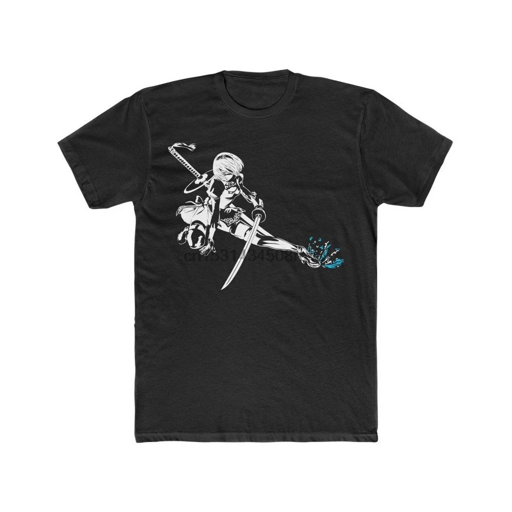 Nier Automata 2B Рубашка Аниме Манга унисекс футболка | Мужская одежда