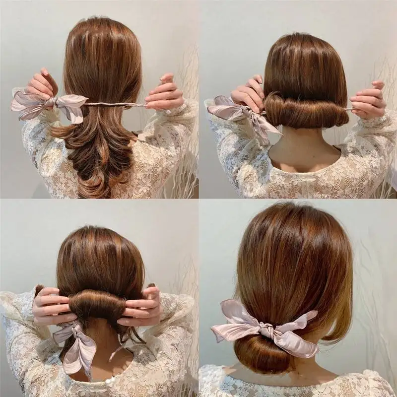 

free shipping 2020 NEW style Head Hair Women bowknot Donut Maker Big Ribbon Hair Style Making Tools Hair Accessories