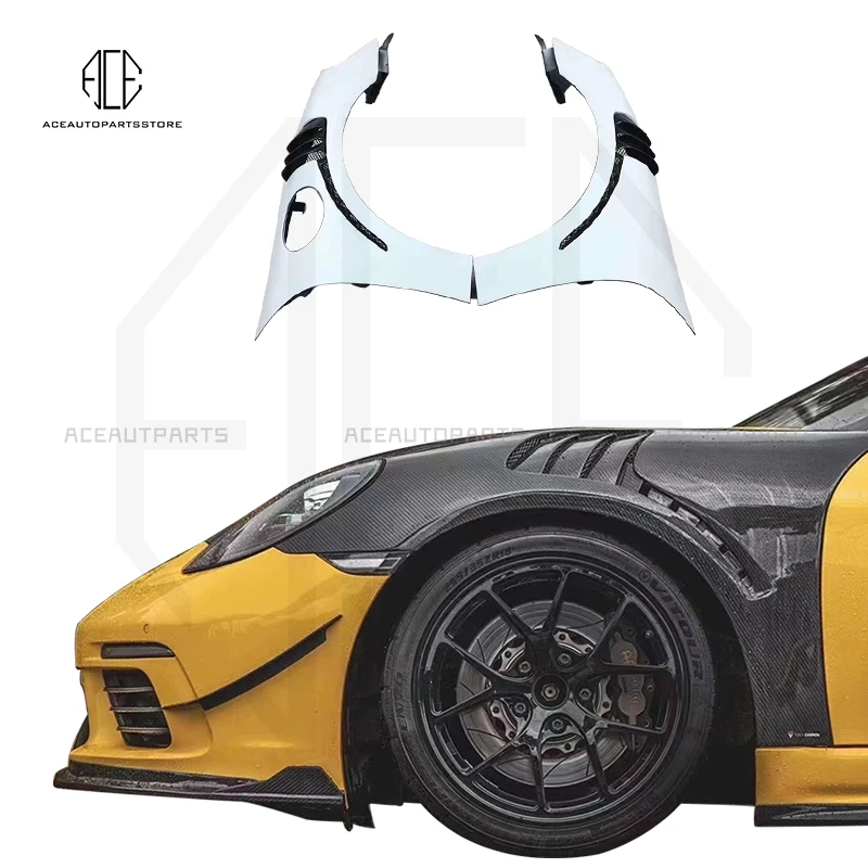 Parafanghi Anteriori Frp In Fibra Di Carbonio Stile Gt3 Rs 718 Per Kit Carrozzeria Porsche Boxster Cayman 718 982