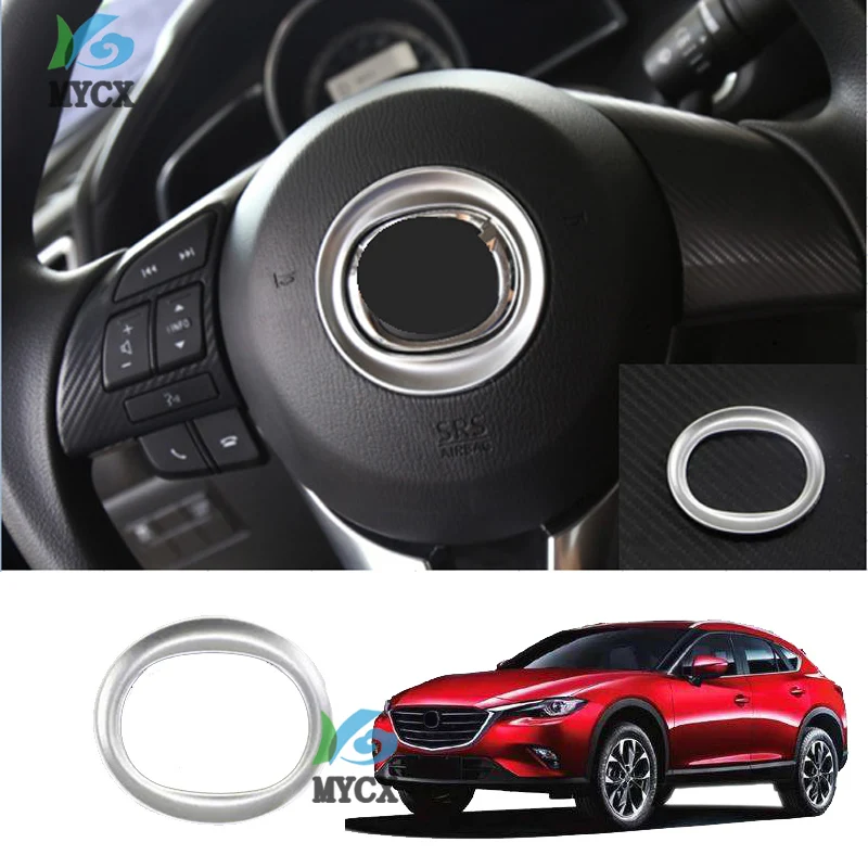 Для Mazda CX-4 CX4 CX 4-Автомобильное рулевое колесо декоративное металлическое кольцо стикер Авто интерьерная Наклейка s серебряные кольца