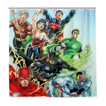 

Justice League Superhero Hand Drawn Personality Waterproof Resistant Polyester Shower Curtains