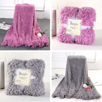 

Soft Fur Blanket for Bed Long Shaggy Fuzzy PV Velvet Throw Blanket on the Sofa Winter Warm Cozy Fluffy Sherpa Blankets Bed Cover