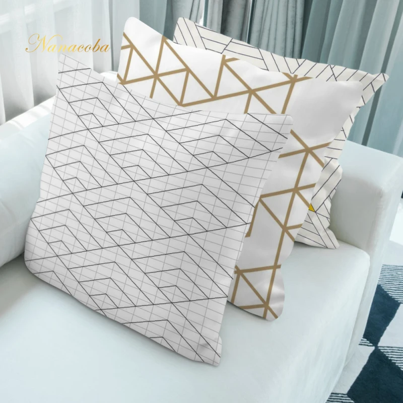 

Skin-friendly Soft Stripe Geometric Pillow Cases Home Bedroom Throw Pillow Coverwhite Striped Pillowcase Home Sofa Decorations