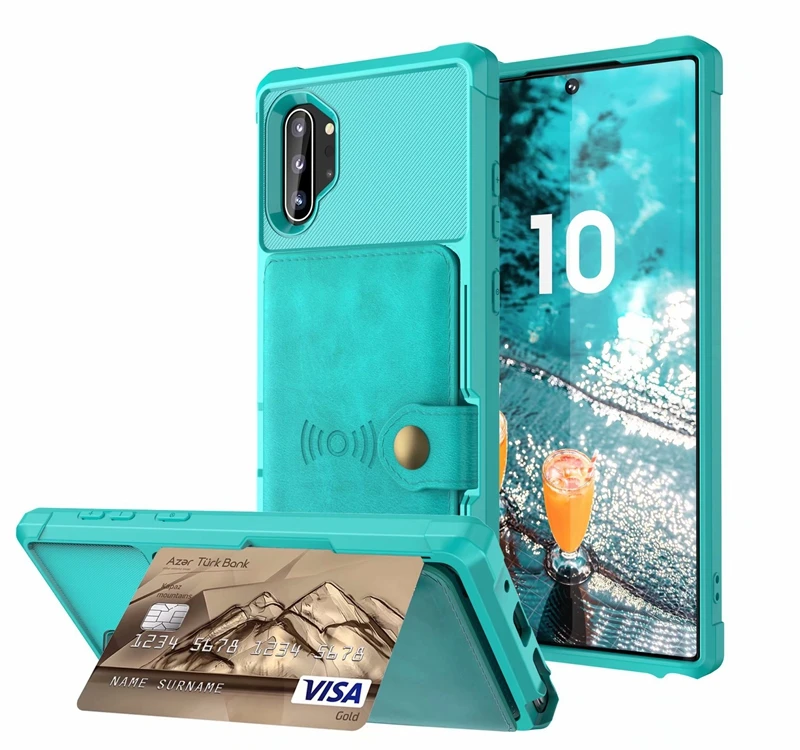 

Luxury For Samsung Galaxy Note 10 Case With Card Slot Phone Case For Samsung Galaxy Note 10 Plus Cover Vibration Resistance