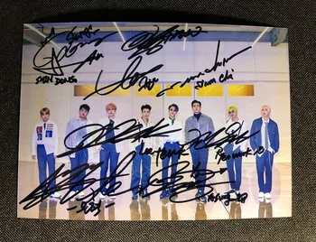

hand signed SJ Super Junior autographed group photo TIME SLIP 5*7 19P3
