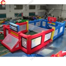 На заказ Надувное футбольное поле с Баскетбольным кольцом, 2 в 1 Надувное футбольное поле для продажи