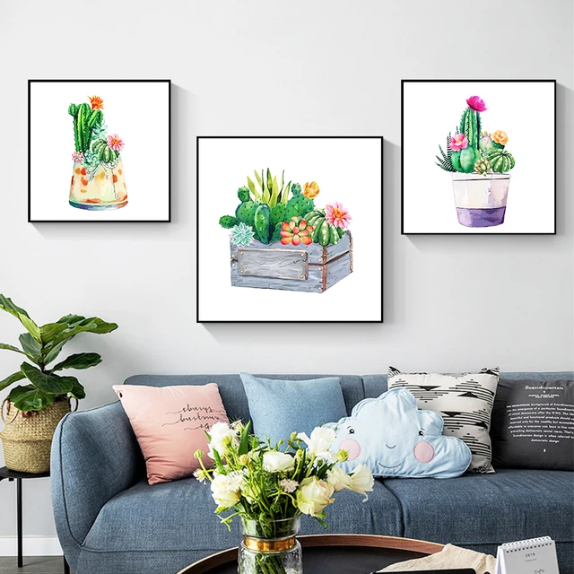 Peinture sur toile abstraite de Cactus Succulents, affiches et