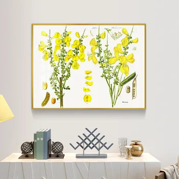 

YUJIE Free Shipping Light luxury style decorative paintings, living room dining room paintings small yellow flowers XCjlh23