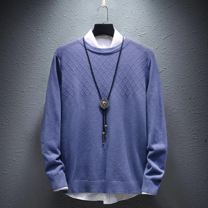 Autumn New Sweater Men Fashion Solid Color Casual Knit Sweaters Man Sweter Clothes Wild Loose Long-sleeved Pullover Men M-3XL Autumn New Sweater Men Fashion Solid Color Casual Knit Sweaters Man Sweter Clothes Wild Loose Long-sleeved Pullover Men M-3XL