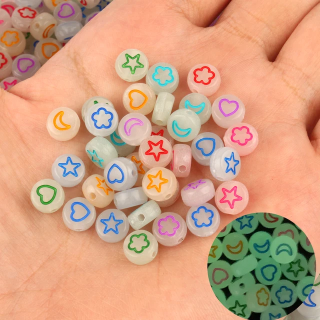 Mixed Letter Acrylic Beads Round Flat Alphabet Digital Cube Loose Spacer Beads For Jewelry Making Handmade Diy Bracelet Necklace Mixed Flower
