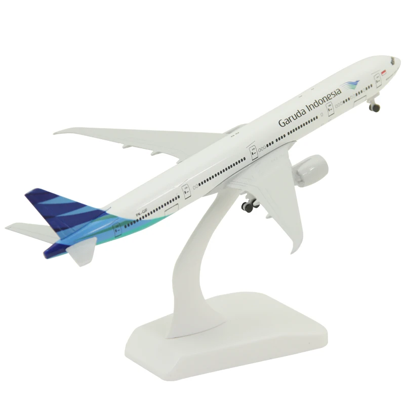 20 см цельная модель самолета из сплава Boeing 777-300er Indonesia Garuda Airliner B777 подарок