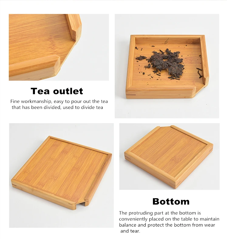 Прямоугольный бамбуковый поднос для чая кунг-фу пуэр, поднос для хранения чая, контейнер для чайной церемонии, гаджеты для чайной церемонии, японские креативные