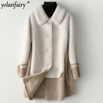 

Real Fur Coat Women Clothes Autumn Winter Sheep Shearing Wool Fur Jacket Chaquetas De Invierno Mujer 2020 HQ19-JBL19161C KJ4936