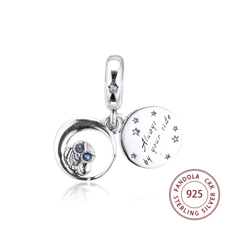 Подходит браслет в европейском стиле Argent Charm 925 пробы серебро всегда рядом Сова Висячие Подвески бусины для изготовления ювелирных изделий