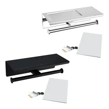 

Double Toilet Paper Holder Bathroom Tissue Roll Holder with Shelf