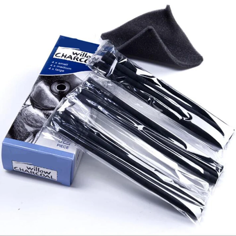 Набор из 12 шт. искусственных хлопковых карандашей с древесным углем для