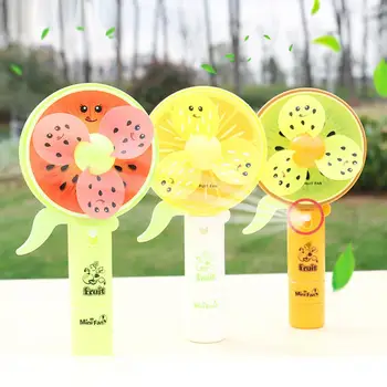 

LeadingStar 2 In 1 Portable Handheld Mist Spray Fan Toy Hand-operated Mini Cartoon Fruit Fan Toy Gift for Kids