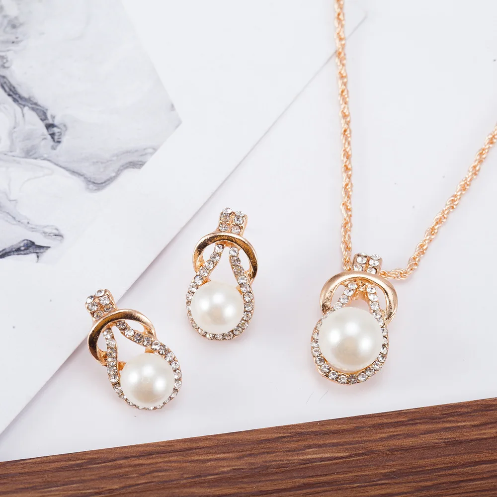 

[Oumuli Figure] Europe And America New Style Ornament Set Creative Pearl Diamond Set AliExpress Hot Selling Accessories