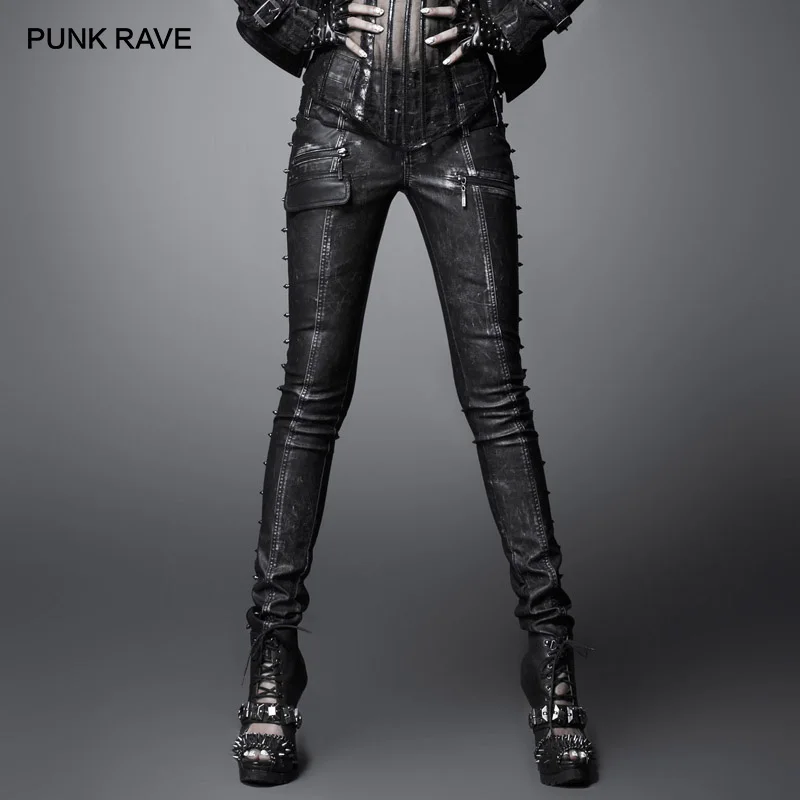 Панк рейв Женская Мода Дикий рок ролл обтягивающие сексуальные женские кожаные