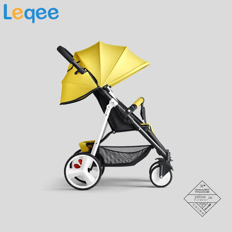 Детская коляска Сверхлегкий складной простая детская тележка может сидеть на высокой ландшафтной тележке четырехколесная 6 кг SLD - Цвет: yellow white