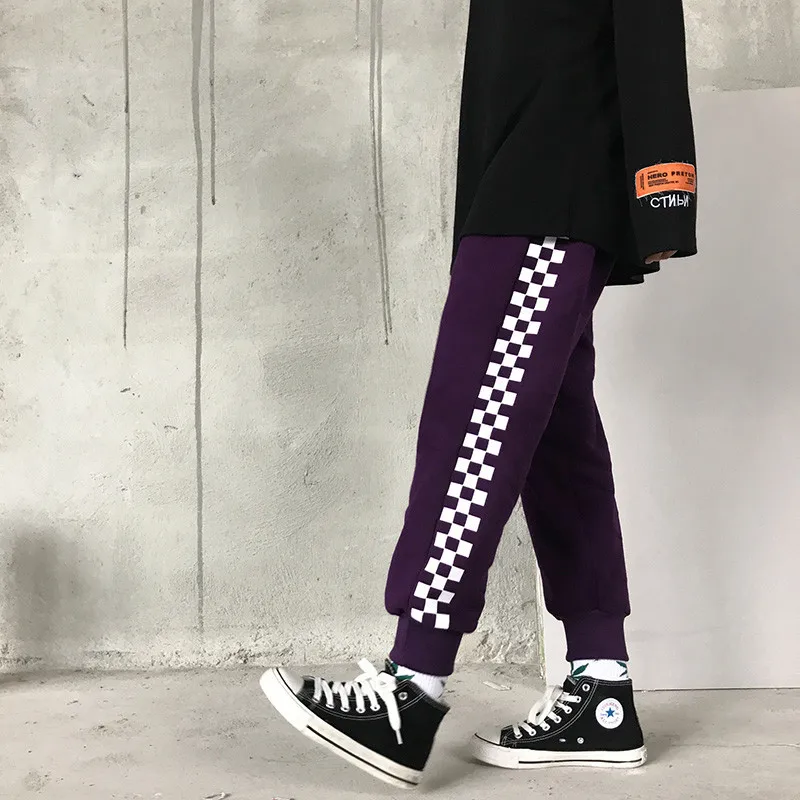 Lychee Harajuku клетчатые Женские флисовые штаны с эластичным поясом женские повседневные штаны для бега свободные Весенние осенние зимние женские брюки