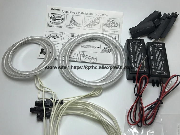 HochiTech для Fiat PUNTO mk2 1999-2010 ультра яркий дневной свет DRL CCFL ангельские глазки демон глаза комплект Теплый Белый Halo Кольцо