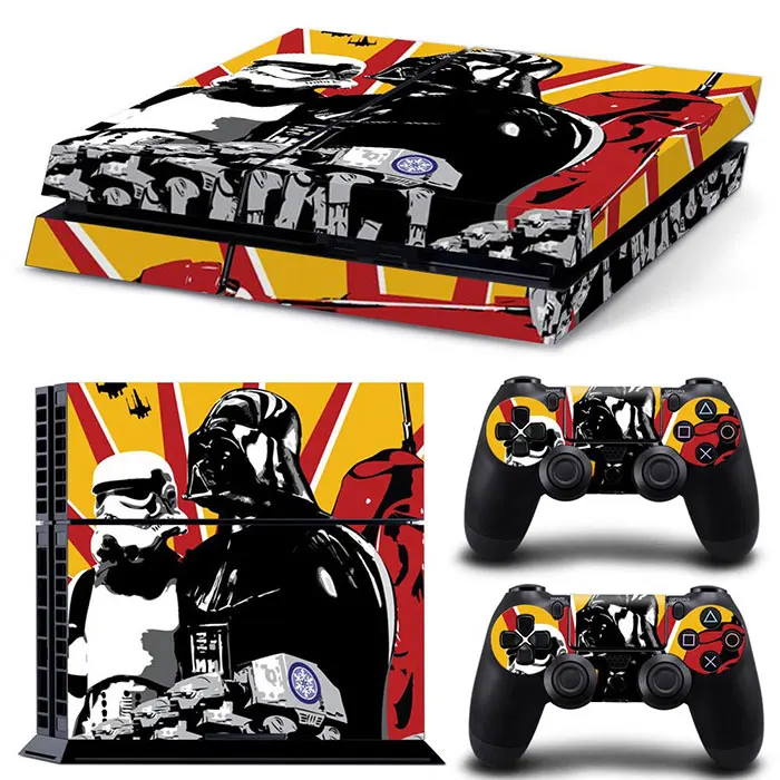 Disney Star Wars Darth Vader Sticker Cover Wrap Protector Skin For PlayStation 4 Console & 2PCS Controller Skin Decal For PS4 