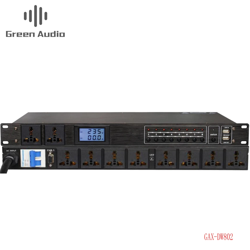 Controlador de Seqüência de Fonte de Alimentação Profissional Multi-função Gax-dv802 10-channel - Image 4