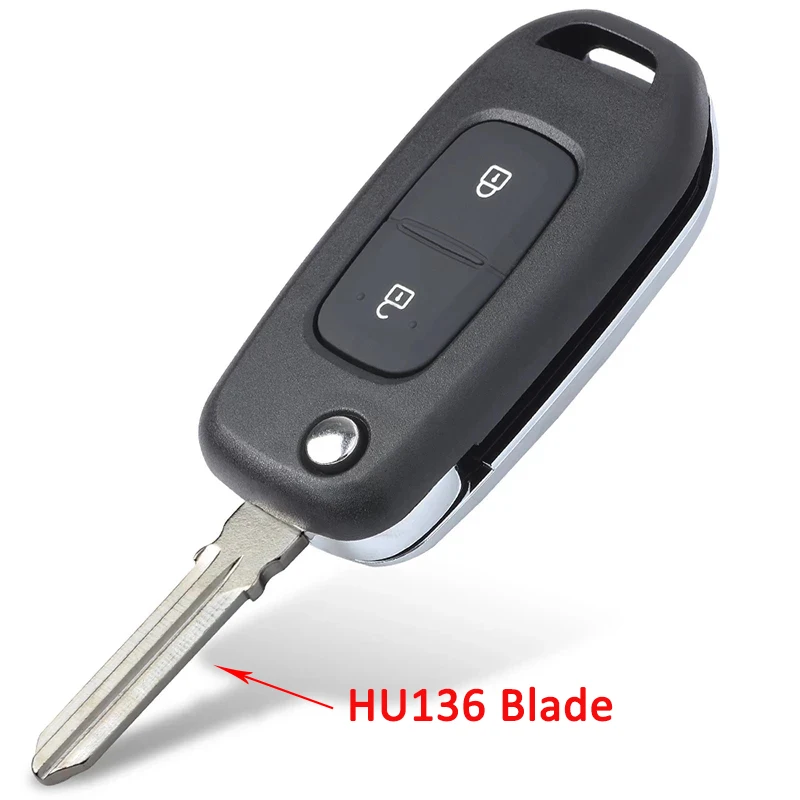 DIYKEY Flip Remote Key Shell 2 Button Fob For Renault Dacia Logan 2 Logan II HU136 / HU56R / VAC102 VA2 Blade