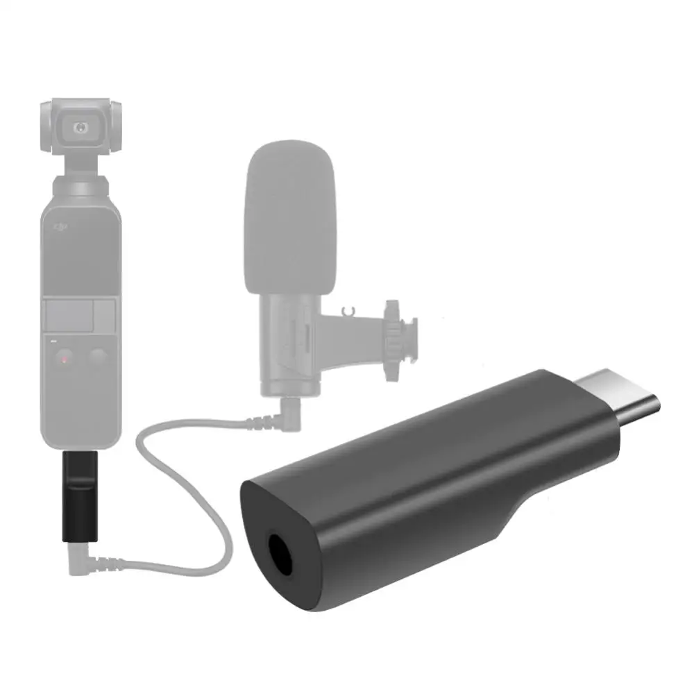 Tanie Dla DJI Osmo kieszeni 3.5mm Adapter Audio nagrywanie Adapter zewnętrzny mikrofon Audio akcesoria