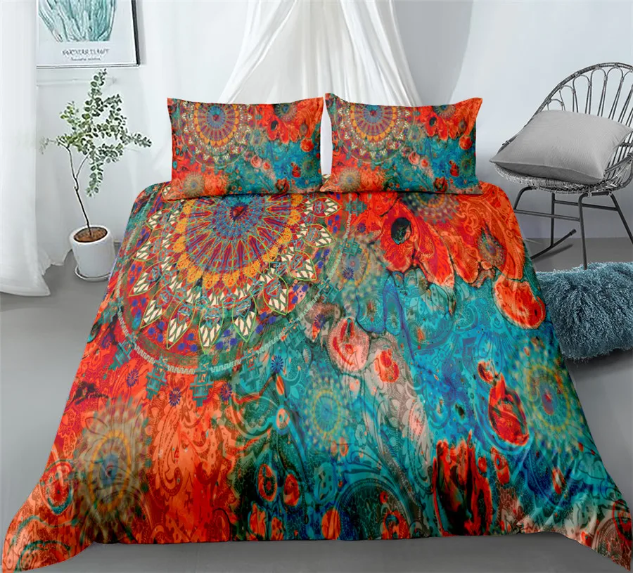 Juego de de cama a moda con mandala y salpicaduras de agua, ropa de cama doble, doble, individual|Juegos de ropa de cama| - AliExpress