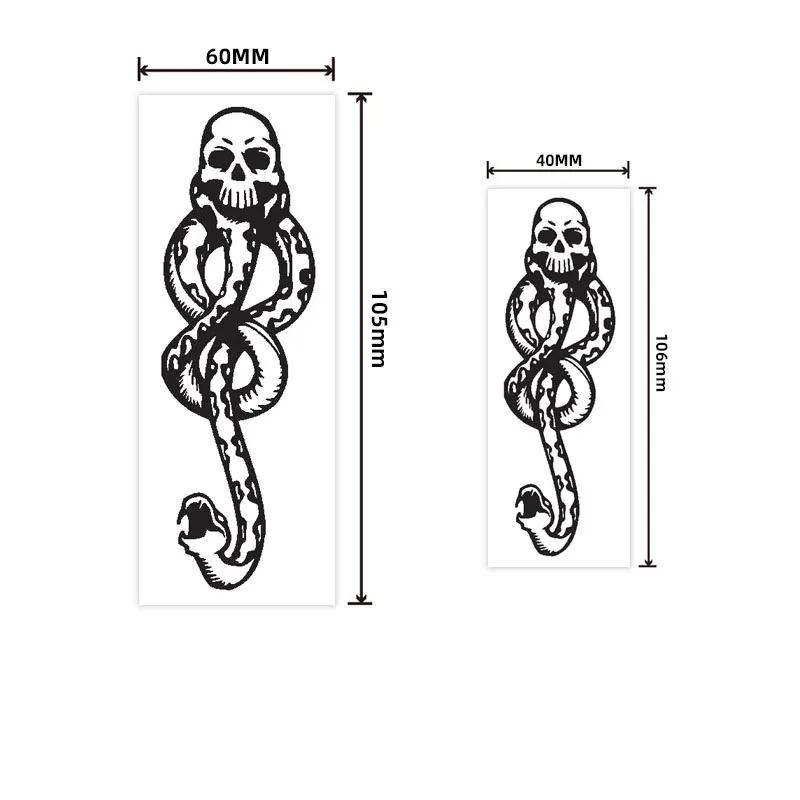 Pegatinas de maquillaje de marca oscura de Death Eaters, accesorios de Cosplay y pegatinas de Arte de brazo de baile para fiesta, kawaii