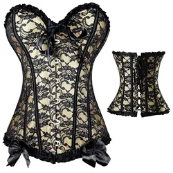 Plus Size Bustier Corsets Gothic Lace Up Binders and Shapers Overbust Body Shapewear Women Sexy Slimming Waist Trainer Boned 6XL