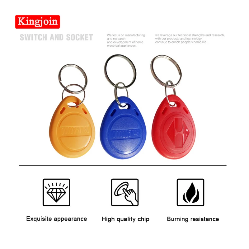 KINGJOIN 10 шт./лот RFID карты 125 кГц Rfid брелоки тег (bule красный желтый) для смарт ворот
