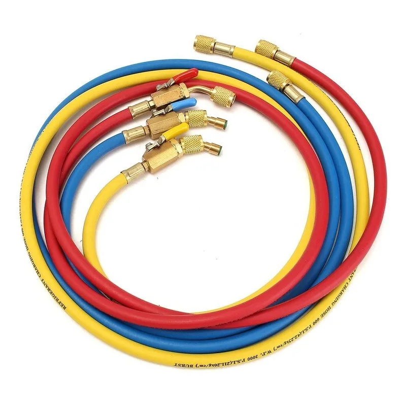 Car AC Charging Hoses Tube for R410a R134a R22 Air Conditioning Refrigerant Tube 1/4Inch SAE 600 PSI Charging Hoses hose connectors