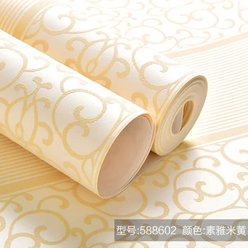 

3DSelf-adhesive European three-dimensional vertical stripes thick non-woven wallpaper warm bedroom living room TV back wall