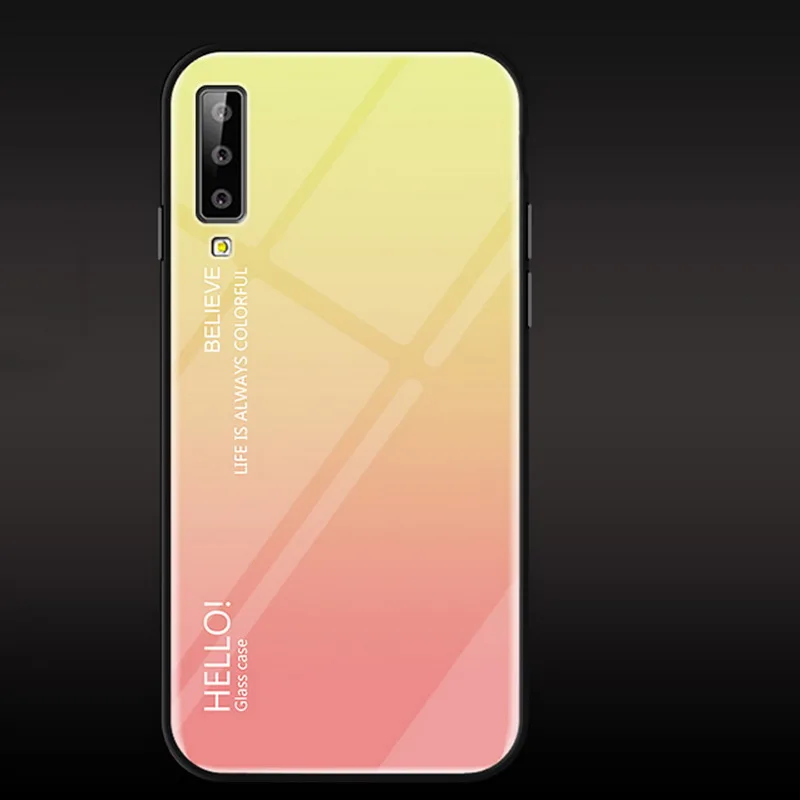 Чехол для samsung A7 A9 A6s A6 A8 плюс градиент закаленное Стекло чехол для Galaxy J6 J4 Plus J8 J2 Pro J3 J5 J7 Prime