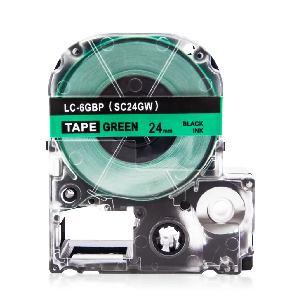 UniPlus 24 мм ленты для этикеток SC24GW совместимый для Epson King Jim LC-6GBP принтер этикеток LW-700 LW-900P черный на зеленом этикетке производитель