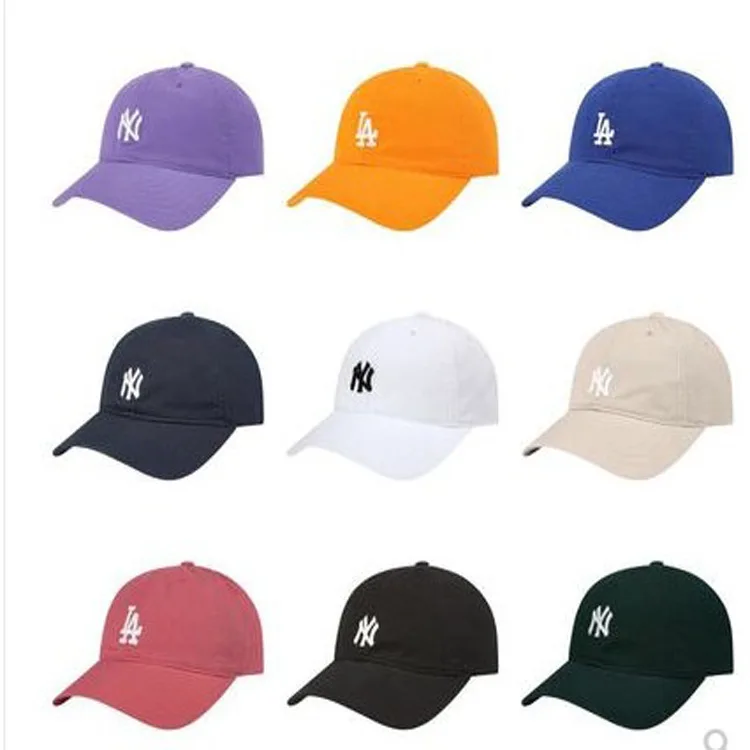 

Soft Top Small Icon NY Gold Labeled MLB Baseball Cap Men And Women College Style La Apricot lan hong huang White Purple Powder K
