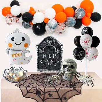 

Halloween Decoration for Home Pumpkin Foil Balloons Bat Paper Garland Bunting Skull Fireplace Scarf Halloween Party Supplies