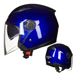 Мотоциклетный шлем с открытым лицом Capacete мотоциклетный шлем cicleta Cascos Para мото гоночный мотоциклетный винтажный шлем C28 - Цвет: Blue
