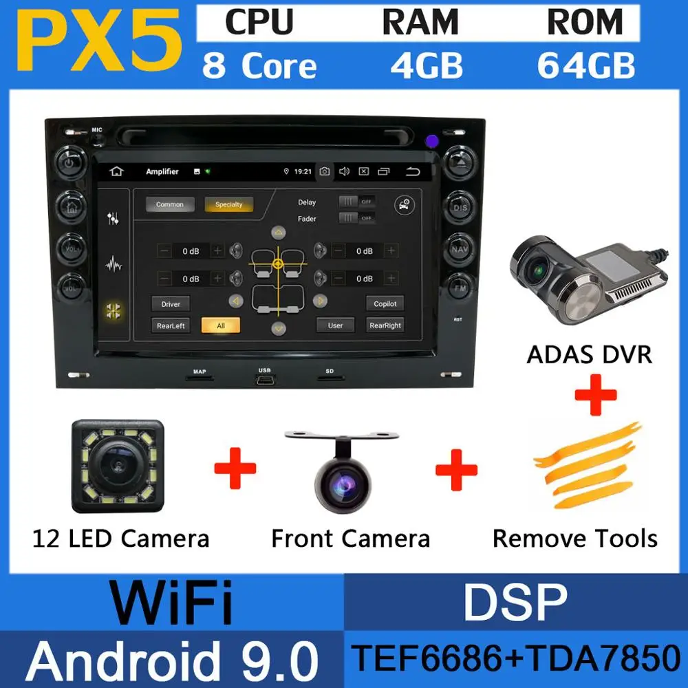 5 USB порт PX6/Восьмиядерный Android 9,0 автомобильный dvd-плеер для Renault Megane 2 ii 2003-2010 Автомобильный gps Радио DSP Android авто мультимедиа - Цвет: PX5-Adas