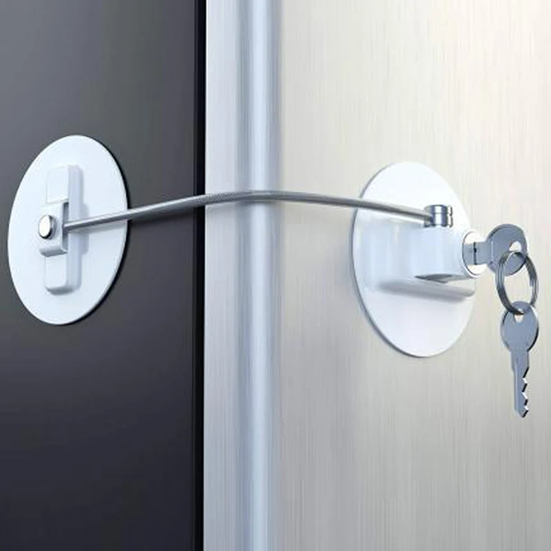 Children Safe Lock Multi Use Latches Window Refrigerator Safe Limits Lock for Drawer Door with Key PAK55
