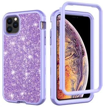 

Glitter Military Shock Absorption case For iPhone 11Pro Max X XS 6 7 8 Plus XR Armor TPU+ Hard Rubber full Protect back cover